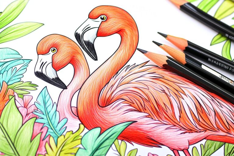 Flamingos Ausmalbilder : Flamingos zum Ausmalen – Kreativ & Lernreich