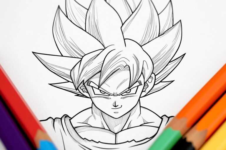 Goku Ausmalbilder : Kreativer Spass für Dragon Ball Z Fans