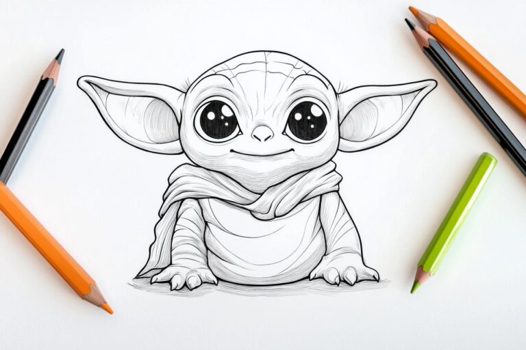 Grogu Ausmalbilder : Baby Yoda zum Ausmalen – Kreativität für Kinder und Erwachsene