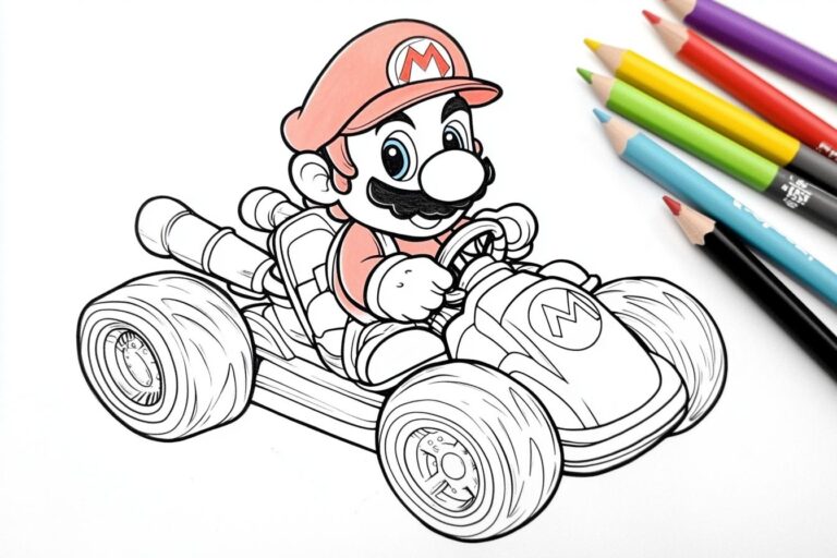 Mario Kart Ausmalbilder : Mario Kart Ausmalbilder: Kreativität und Abenteuer auf der Rennstrecke