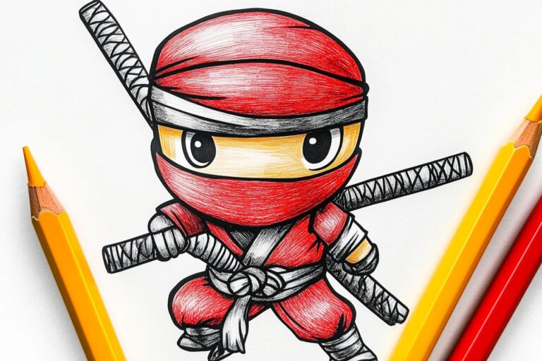 Ninja Ausmalbilder : Ninja-Action zum Ausmalen