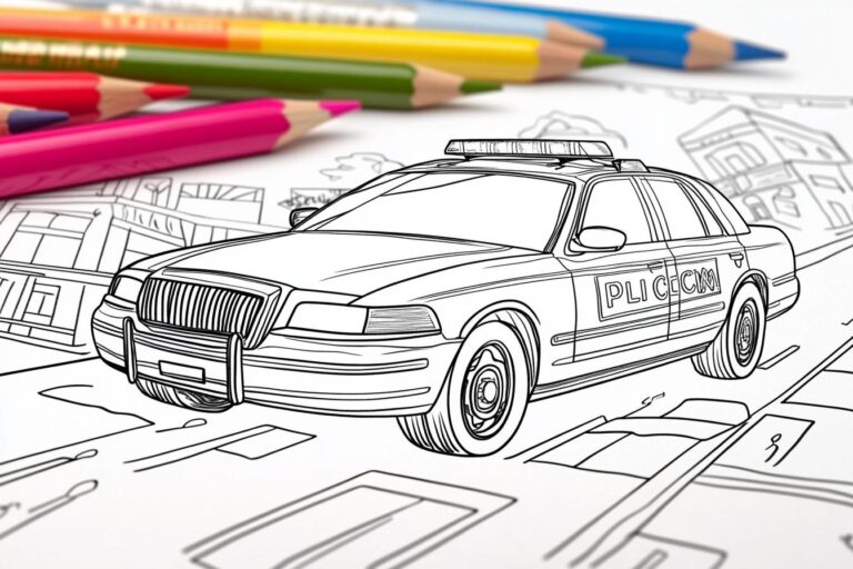 Polizeiauto Ausmalbilder : Kreative Polizeiauto-Kunst für Kinder