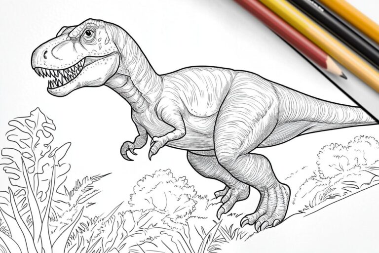 T Rex Ausmalbilder : Tyrannosaurus Rex zum Ausmalen – Kreativität und Spaß für Kinder