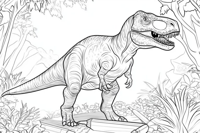 Tyrannosaurus Rex Ausmalbilder : Der Tyrannosaurus Rex zum Leben erwecken – Kreatives Malen für Kinder und Dino-Fans